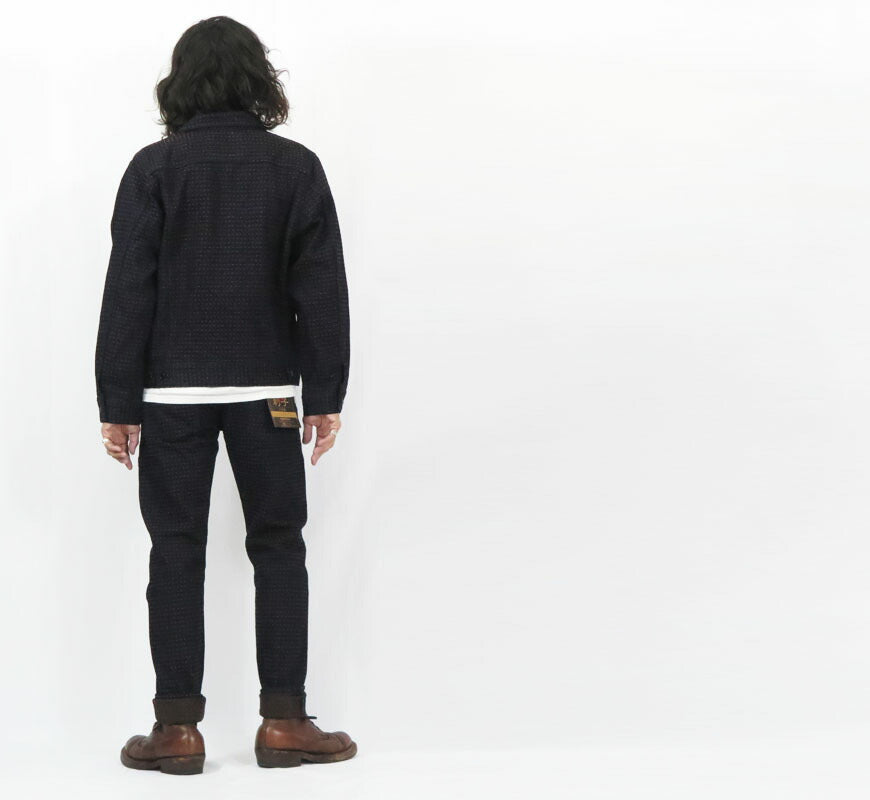 ダルチザン ステュディオ・ダ・ルチザン STUDIO D'ARTISAN 15oz Kaki-shibu Sashiko Denim Jeans Relaxed tapered D1897