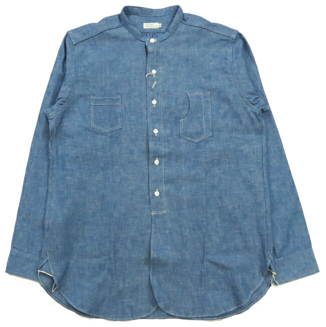 ウェアハウス WAREHOUSE 長袖 スタンドカラー シャンブレー シャツ Duck Digger ダックディガー ノンウォッシュ Lot.3046