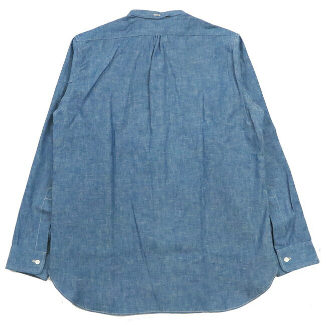 ウェアハウス WAREHOUSE 長袖 スタンドカラー シャンブレー シャツ Duck Digger ダックディガー ノンウォッシュ Lot.3046