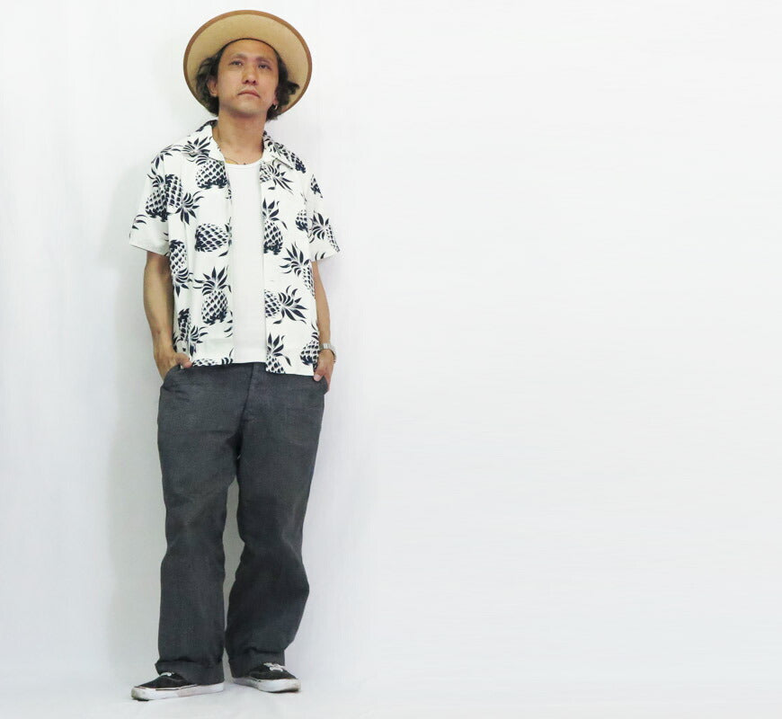 SUN SURF เสื้อฮาวายแขนสั้นคอตตอนของ DUKE KAHANAMOKU รุ่น DUKE'S PINEAPPLE อโลฮาเสื้อ DK37811