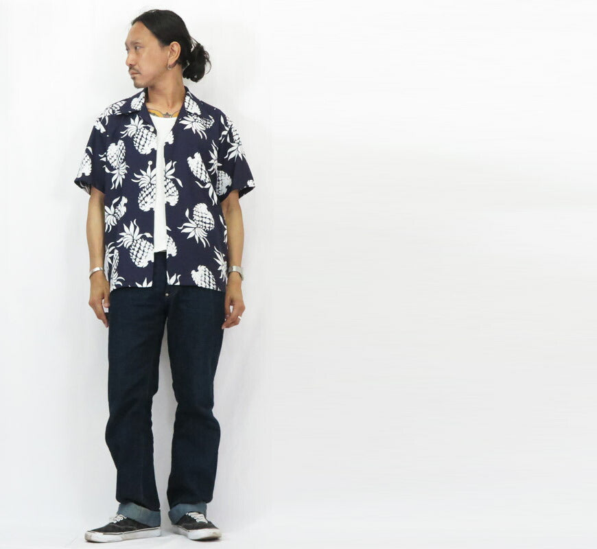 サンサーフ SUN SURF เสื้อฮาวายแขนสั้น COOLMAX รุ่นดุ๊กคาฮานาโมก DUKE'S PINEAPPLE ฮาวายเชิ้ต Duke Kahanamoku DK39398