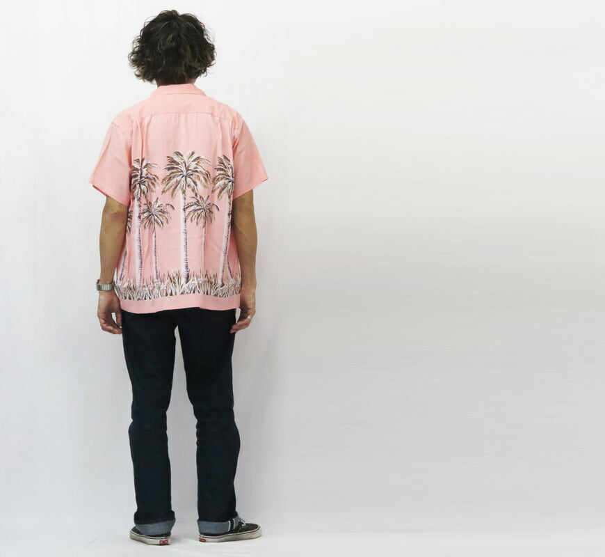 サンサーフ SUN SURF เสื้อฮาวายแขนสั้นผ้าเรยอนลาย PALM TREE รุ่นพิเศษ Duke Kahanamoku DK39448