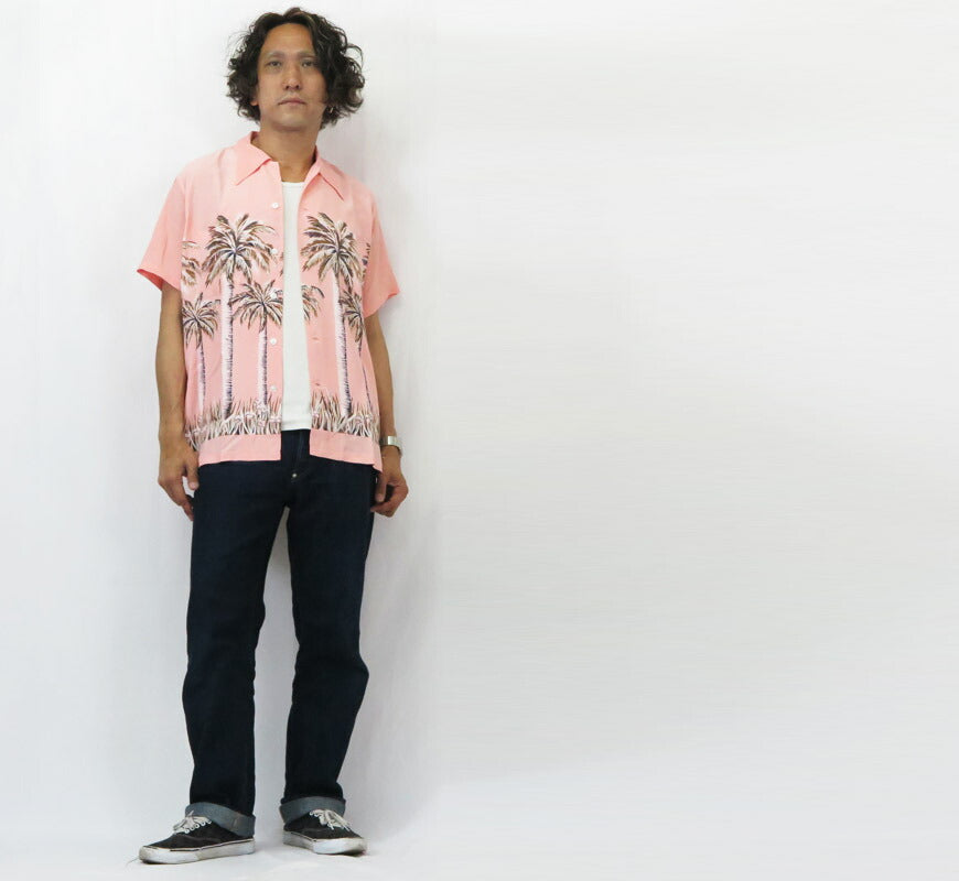 サンサーフ SUN SURF เสื้อฮาวายแขนสั้นผ้าเรยอนลาย PALM TREE รุ่นพิเศษ Duke Kahanamoku DK39448