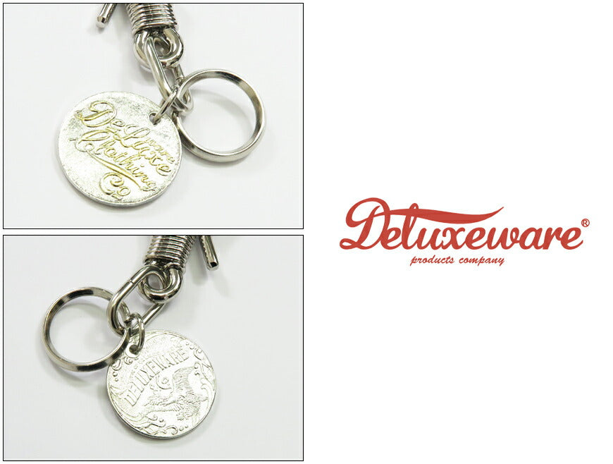 デラックスウェア DELUXEWARE 手彫り K18金刺し ロゴプレート キーフック 真鍮/銀 DLF-003