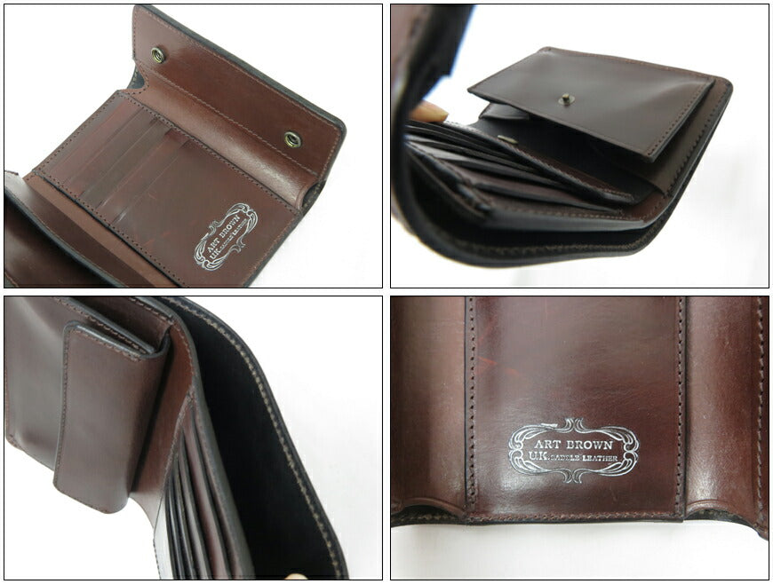 อาร์ตบราวน์ ART BROWN กระเป๋าสตางค์พับสามทบ หนังแท้ หนังสัด U.K. Saddle Leather EAW00056AB