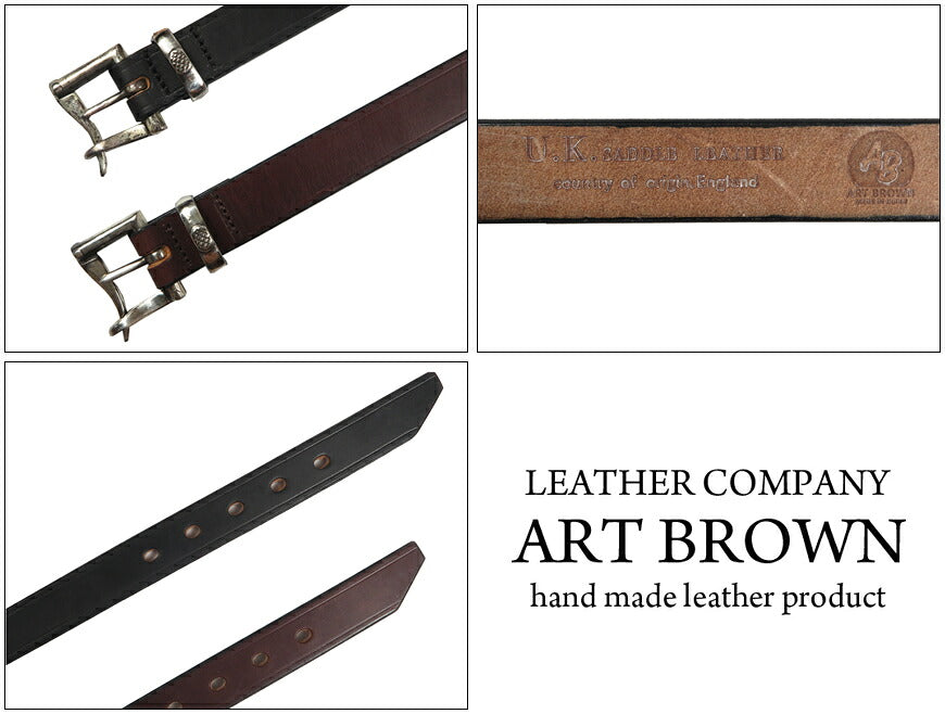 ART BROWN アートブラウン ベルトベルト 33mm幅ファイヤーマンベルト U.K.サドルレザー EDB33002AB 【2026年春夏新作】