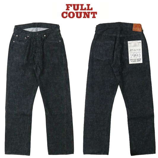 Fullcount FULLCOUNT 0105BK Jeans Loose Straight 13,7oz Schwarzer Denim Simbabwe-Baumwolle