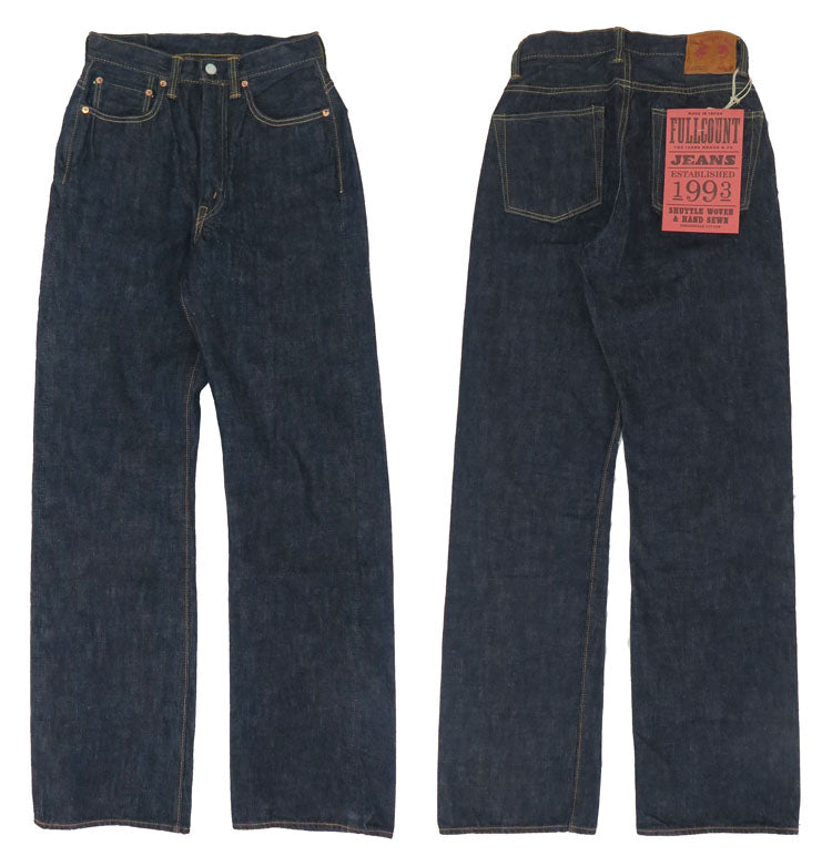 フルカウント Fullcount 13,7oz Selvedge Denim Simbabwe-Baumwolle Weite Gerade Jeans Damen „Monroe“ 0107-21