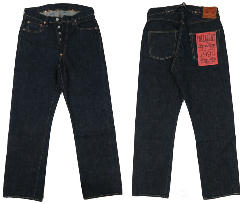 フルカウント FULLCOUNT 1136 รุ่นปี 1937 กางเกงยีนส์ทรงหลวมตรง มีเข็มขัดหลัง 13.7oz ผ้าฝ้ายซิมบับเว เดนิม