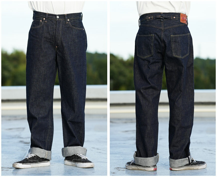 フルカウント FULLCOUNT 1136 รุ่นปี 1937 กางเกงยีนส์ทรงหลวมตรง มีเข็มขัดหลัง 13.7oz ผ้าฝ้ายซิมบับเว เดนิม