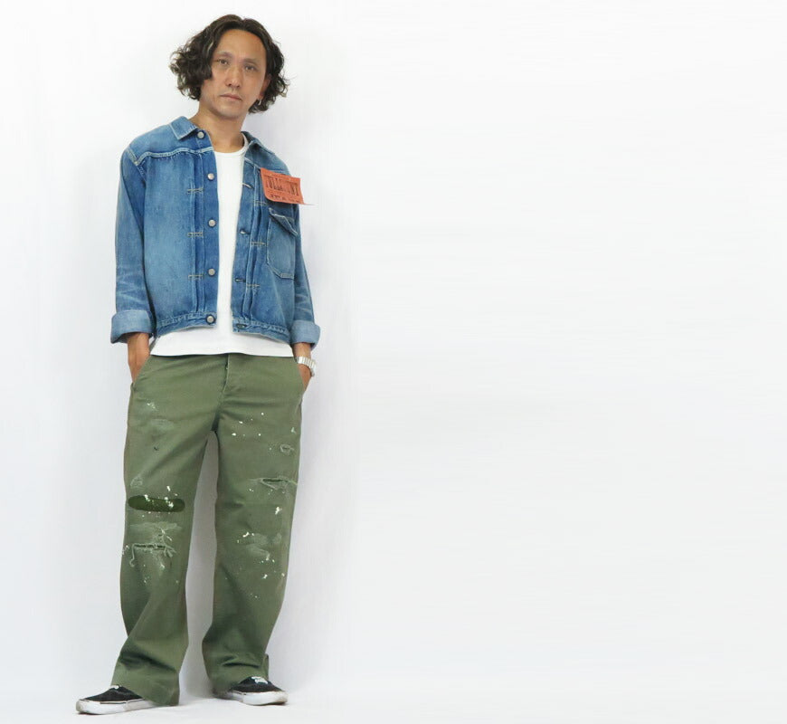 フルカウント FULLCOUNT 1201HW 41カーキ チノパンツ Freedom Fighter ダメージ&リメイク加工 U.S.Army Chino 41 Khaki