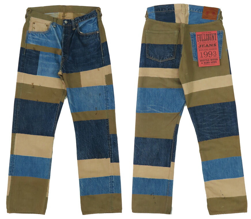 フルカウント FULLCOUNT 1350-1101 13,7oz Regular Straight Jeans CRAZY PATTERN WORKS OF ART SERIES Simbabwe-Baumwolle