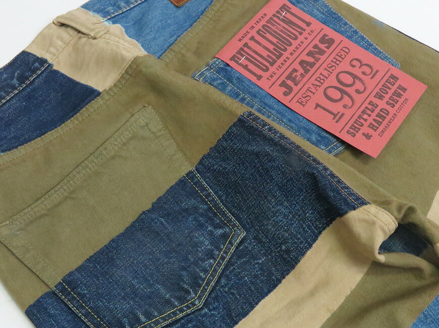 フルカウント FULLCOUNT 1350-1101 13,7oz Regular Straight Jeans CRAZY PATTERN WORKS OF ART SERIES Simbabwe-Baumwolle