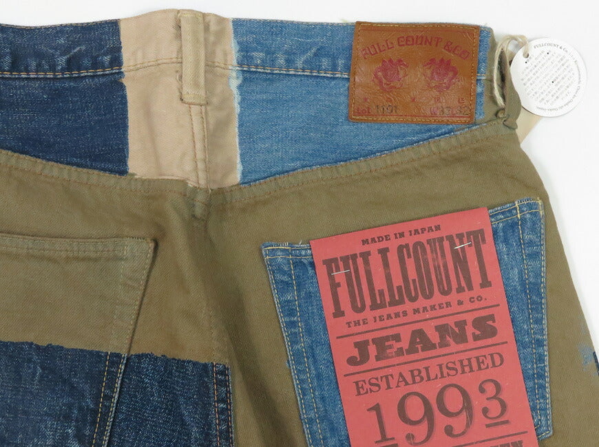 フルカウント FULLCOUNT 1350-1101 13,7oz Regular Straight Jeans CRAZY PATTERN WORKS OF ART SERIES Simbabwe-Baumwolle