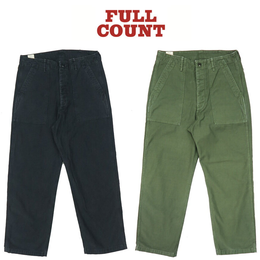 フルカウント FULLCOUNT ユーティリティトラウザーズ ミリタリーバックサテン バイオウォッシュ加工 1922-24A