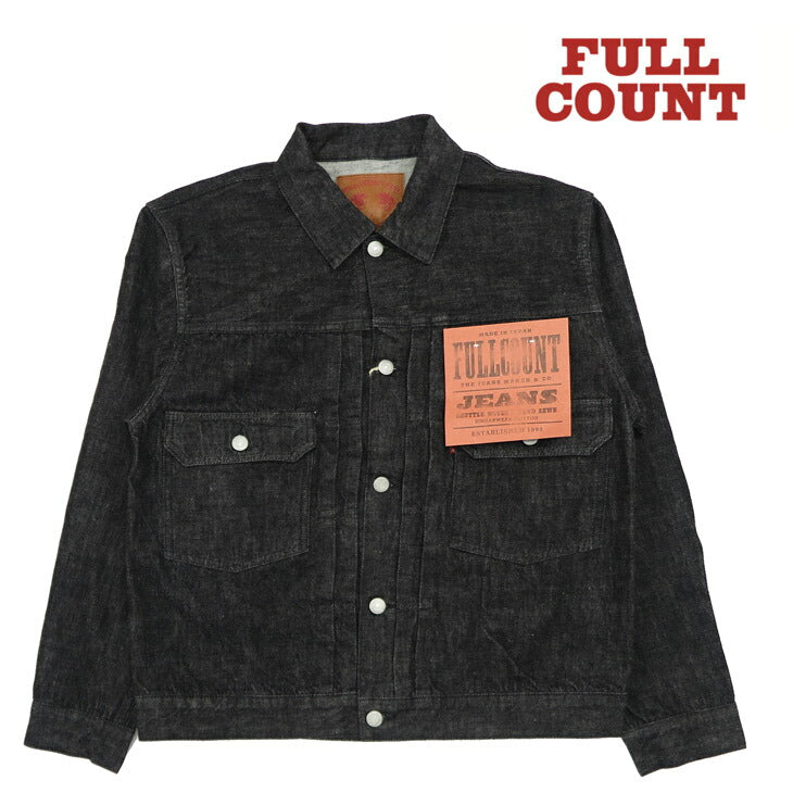 フルカウント FULLCOUNT รุ่นที่ 2 2102BK เสื้อแจ็กเก็ตยีนส์สีดำ 2nd รุ่น 13.7oz ผ้าฝ้ายซิมบับเว