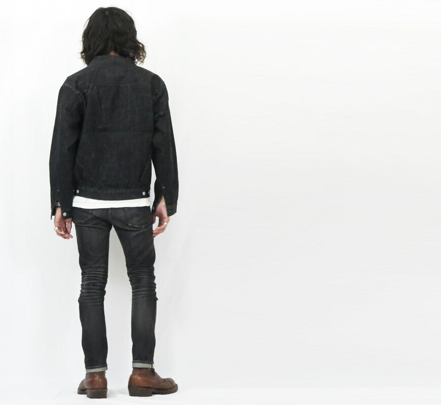 フルカウント FULLCOUNT รุ่นที่ 2 2102BK เสื้อแจ็กเก็ตยีนส์สีดำ 2nd รุ่น 13.7oz ผ้าฝ้ายซิมบับเว