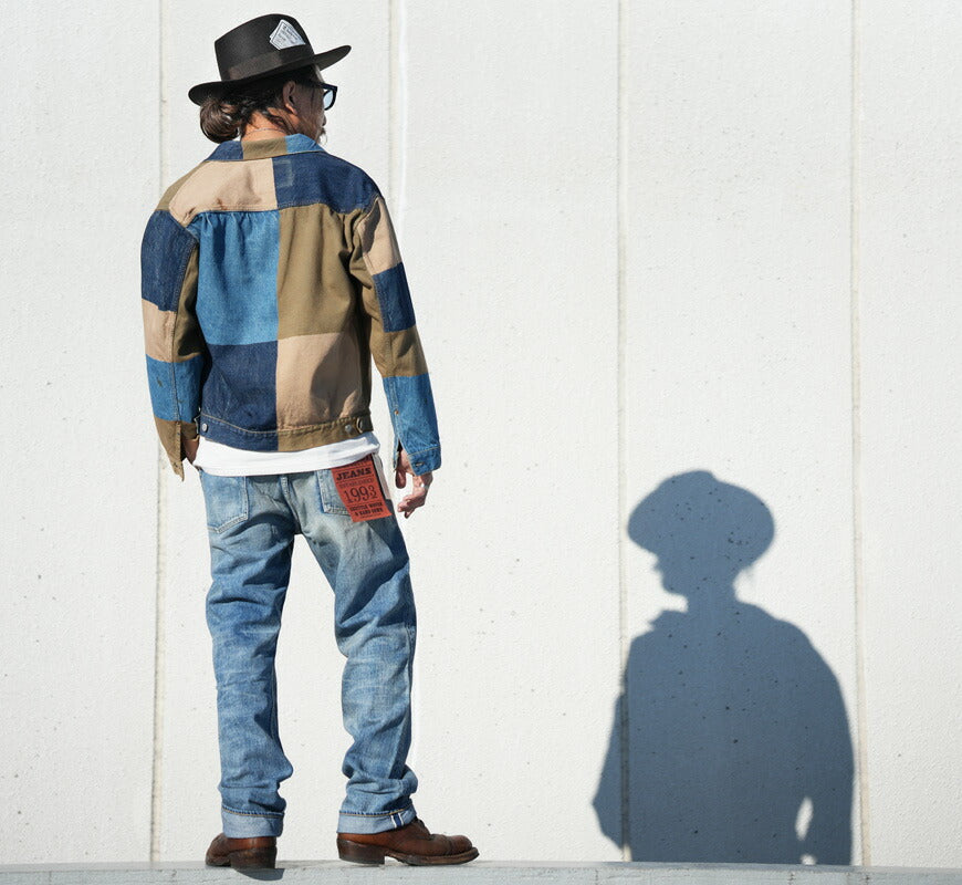 Fullcount FULLCOUNT 2501-2102 13,7oz Second Model Denimjacke CRAZY PATTERN WORKS OF ART SERIES Simbabwe-Baumwolle
