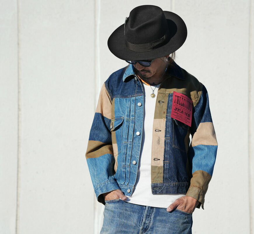 Fullcount FULLCOUNT 2501-2102 13,7oz Second Model Denimjacke CRAZY PATTERN WORKS OF ART SERIES Simbabwe-Baumwolle