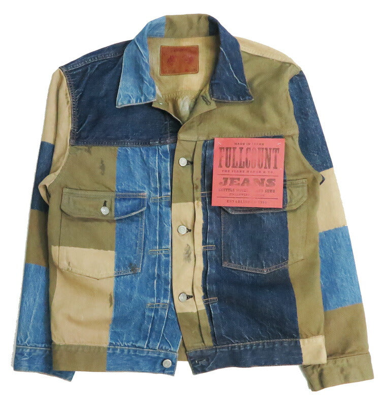 Fullcount FULLCOUNT 2501-2102 13,7oz Second Model Denimjacke CRAZY PATTERN WORKS OF ART SERIES Simbabwe-Baumwolle