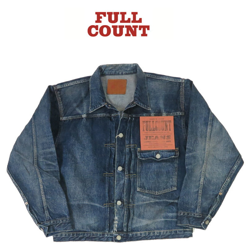 フルカウント FULLCOUNT แจ็กเก็ตยีนส์รุ่นแรก 2978D-2107 More Than Just Fear ซักฟอกแบบยูส 1st โมเดล ผ้าฝ้ายซิมบับเว 13.7oz