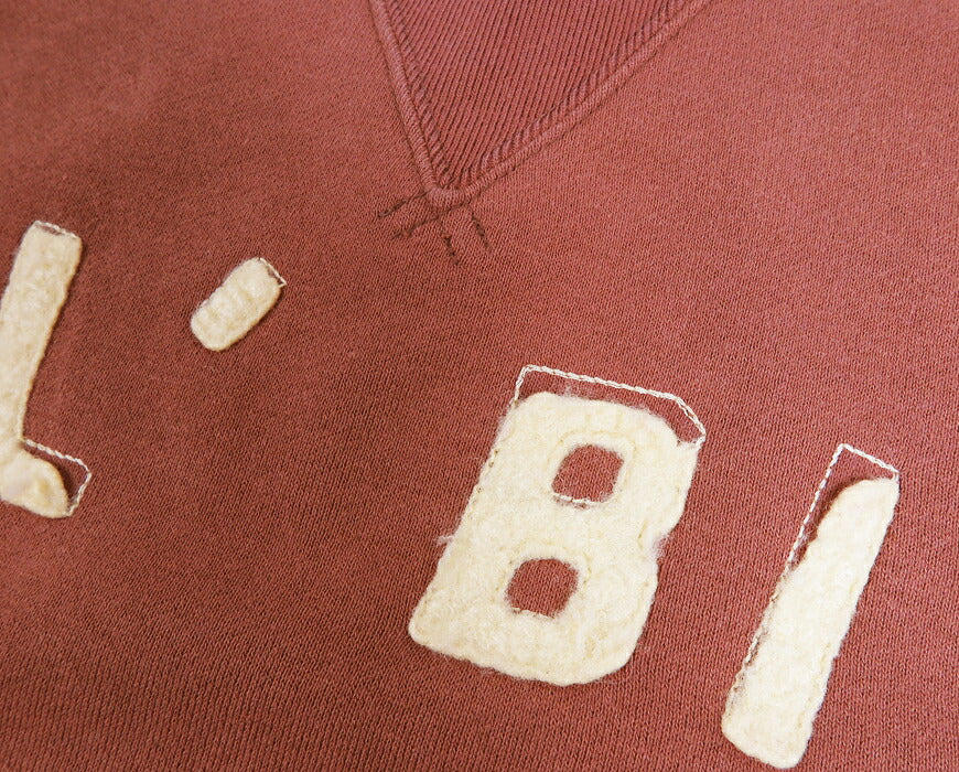 FULLCOUNT verwaschener Crewneck-Sweatshirt mit Used-Effekt, Filzaufnäher LIL' BIT FC3771-1【Neuheit Herbst/Winter 2026】