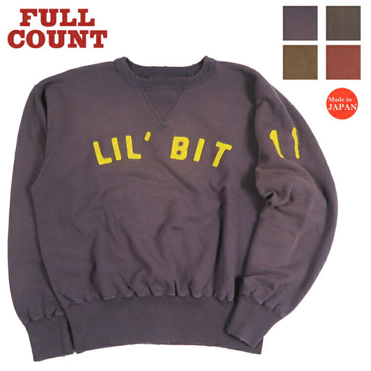 フルカウント FULLCOUNT crew-neck sweatshirt na may used finish na Faded, LIL' BIT felt patch FC3771-1 【mga bagong release para sa taglagas-taglamig 2026】