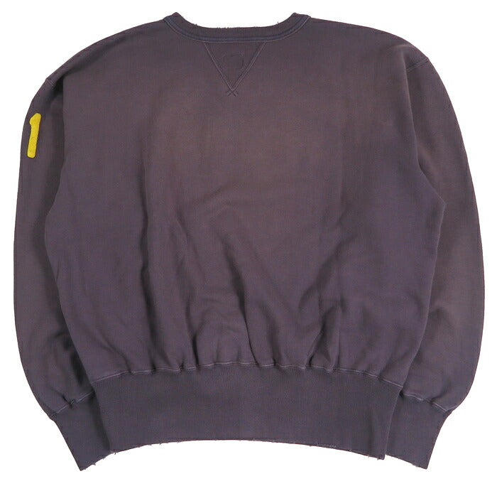 FULLCOUNT verwaschener Crewneck-Sweatshirt mit Used-Effekt, Filzaufnäher LIL' BIT FC3771-1【Neuheit Herbst/Winter 2026】