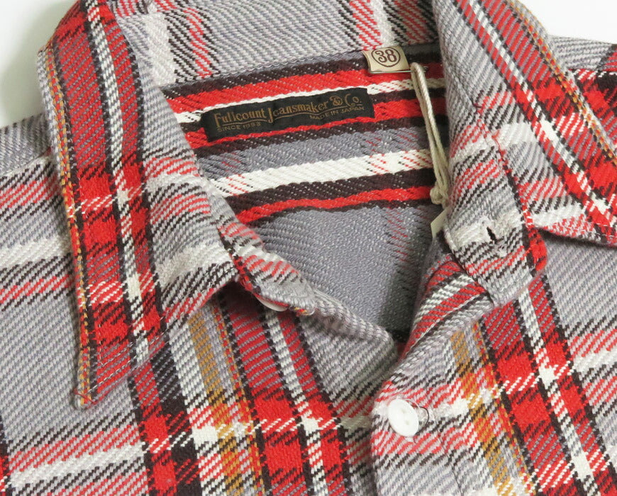 フルカウント FULLCOUNT Chemise de travail à manches longues en flanelle à carreaux de coton original Lot.4094