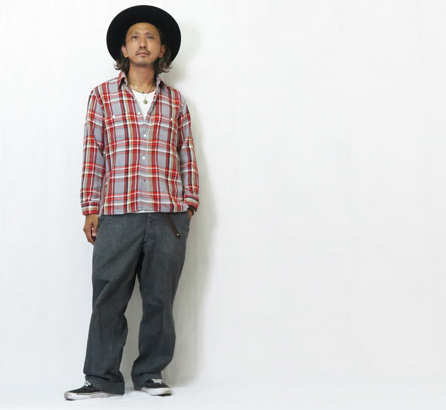 フルカウント FULLCOUNT Chemise de travail à manches longues en flanelle à carreaux de coton original Lot.4094