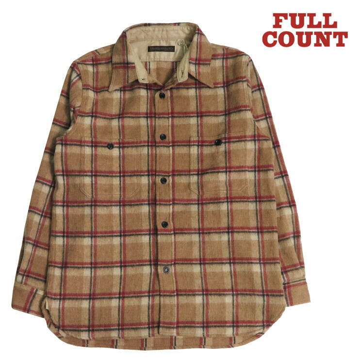 フルカウント FULLCOUNT Chemise de travail à manches longues en laine à carreaux Lot.4096