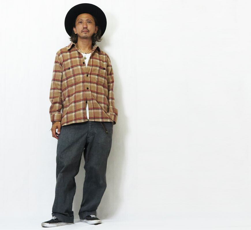 フルカウント FULLCOUNT Chemise de travail à manches longues en laine à carreaux Lot.4096