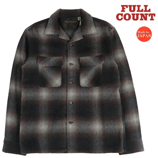 FULLCOUNT na wool-alpaca shaggy check na open-collar shirt, Lot.4102 [bagong koleksiyon para sa taglagas at taglamig 2026]