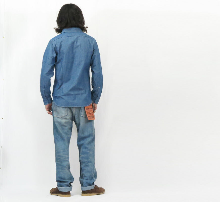 フルカウント FULLCOUNT 5oz chambray lange mouw werkhemd klassiek Lot.4810