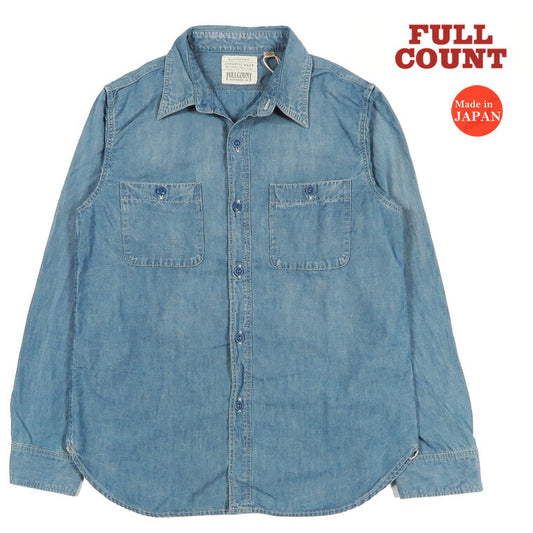 FULLCOUNT フルカウント 5oz Chambray Langarm Arbeitshemd Used-Wash Lot.4810HW-3 【2026 Frühling/Sommer Neuheiten】