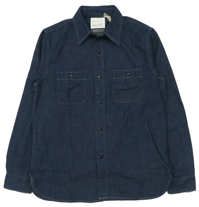 フルカウント FULLCOUNT 8oz PWデニム 長袖 ワーク シャツ ワンウォッシュ 定番 Lot.4890