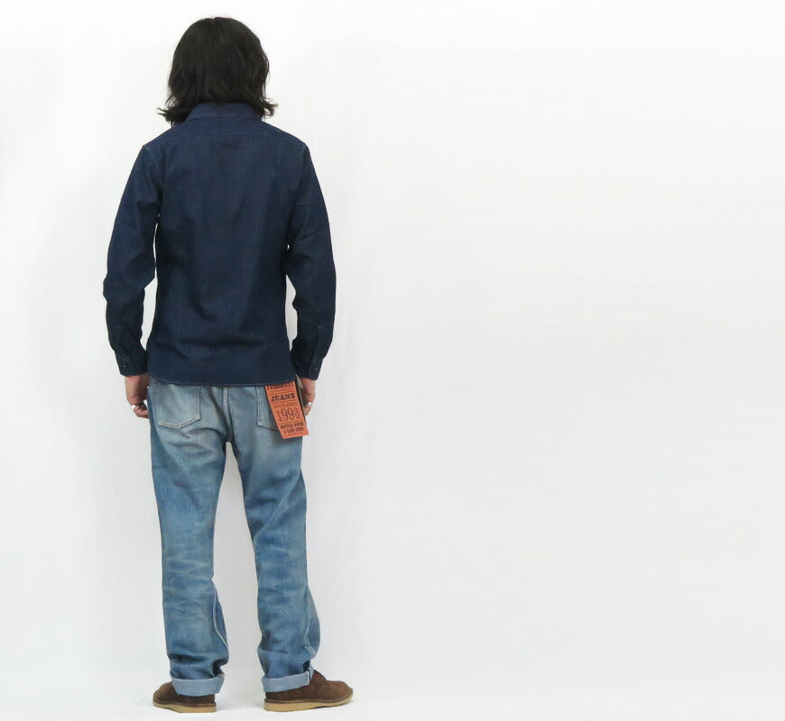 フルカウント FULLCOUNT 8oz PWデニム 長袖 ワーク シャツ ワンウォッシュ 定番 Lot.4890
