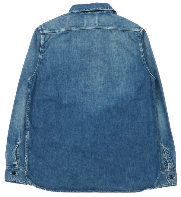 フルカウント FULLCOUNT Camisa de trabajo de manga larga de mezclilla PW 8oz lavado fuerte modelo clásico Lot.4890HW