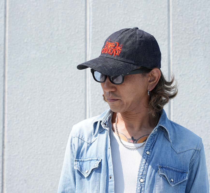 フルカウント FULLCOUNT ロゴデニムキャップ Bootleg Logo Denim Cap