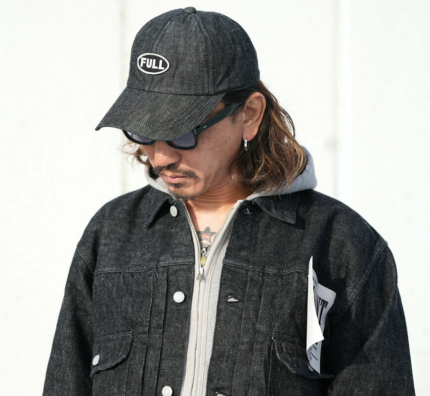 Fullcount FULLCOUNT Schwarze Aufnäher Denim Cap BLACK FULL WAPPEN DENIM CAP 6770-26