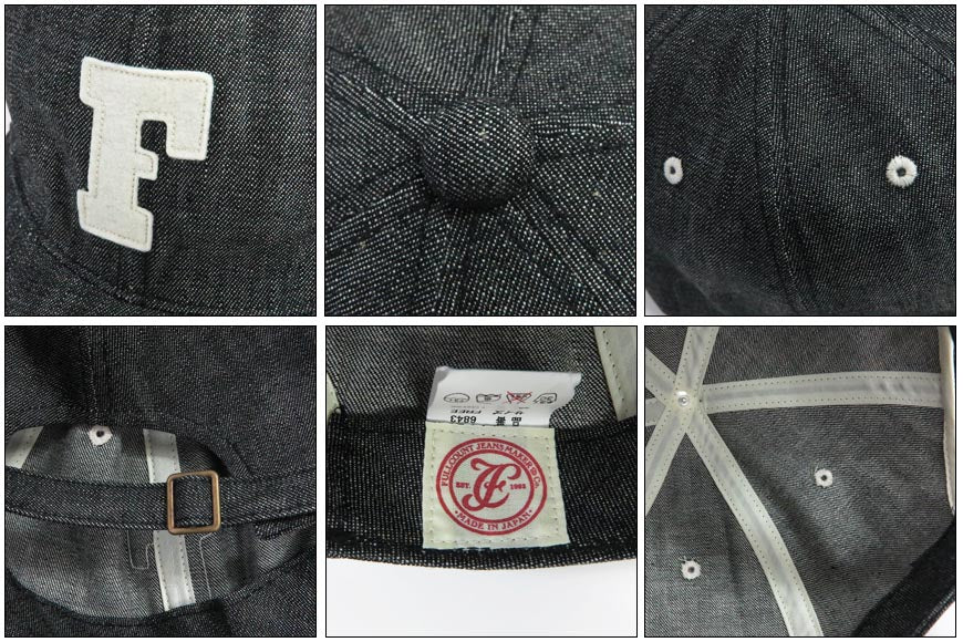 フルカウント FULLCOUNT Topi Baseball Denim 6 Panel 6843