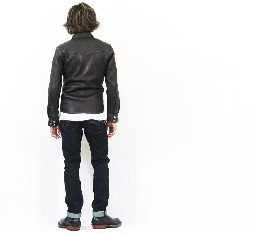 フラットヘッド THE FLAT HEAD กางเกงยีนส์ผ้าดิบ 14.5oz ทรงตรงแบบค่อยๆ แคบ FN-3002N