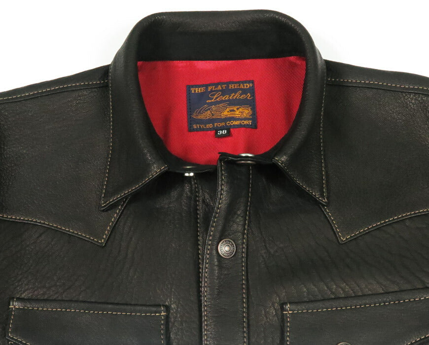 フラットヘッド THE FLAT HEAD ディアスキン シャツ 鹿革 レザー FN-LS-DS004