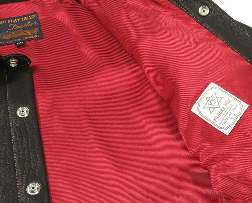 フラットヘッド THE FLAT HEAD ディアスキン シャツ 鹿革 レザー FN-LS-DS004