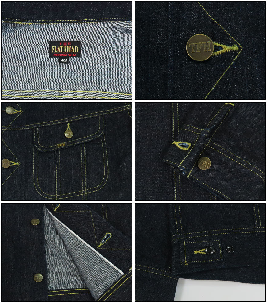 フラットヘッド THE FLAT HEAD 14.5oz 左綾ジンバブエコットン デニムジャケット FN-OJ-D103