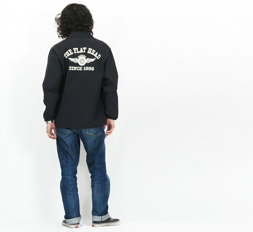 フラットヘッド THE FLAT HEAD 60/40クロス コーチジャケット FLYING WHEEL ロクヨンクロス FN-OJ-NC005