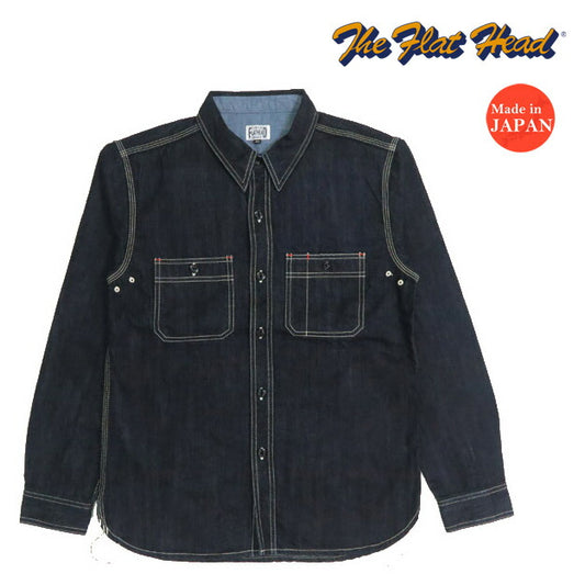フラットヘッド THE FLAT HEAD 10oz デニム 長袖 ワーク シャツ FN-SDK-301L