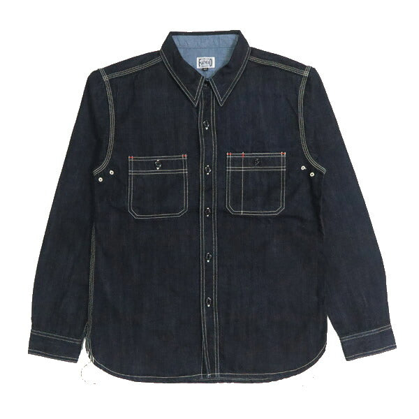 フラットヘッド THE FLAT HEAD 10oz デニム 長袖 ワーク シャツ FN-SDK-301L