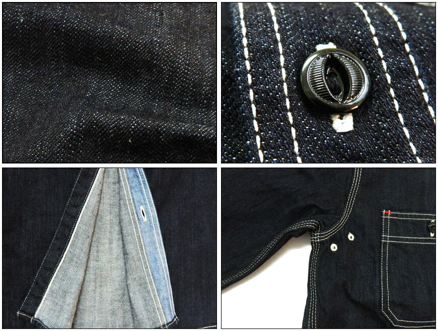フラットヘッド THE FLAT HEAD 10oz デニム 長袖 ワーク シャツ FN-SDK-301L