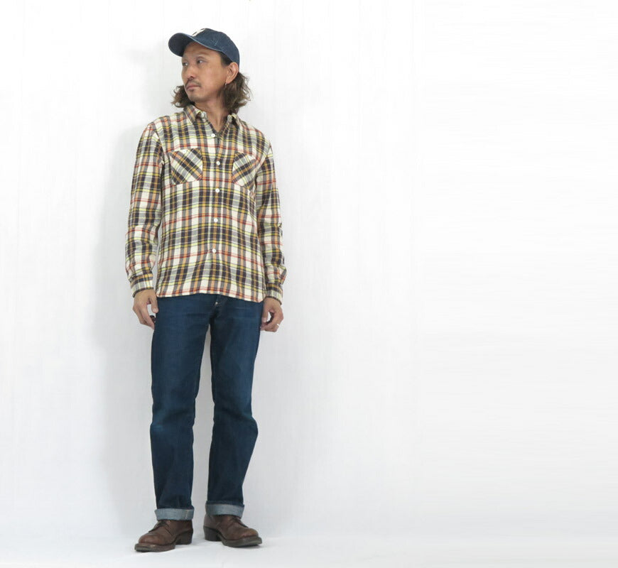 フラットヘッド THE FLAT HEAD Kariertes Flanellhemd FN-SNR-014L